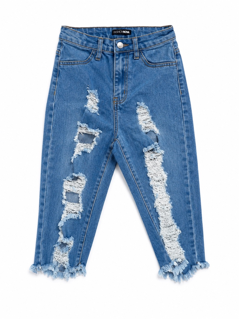 Fashion Nova Distressed Cropped Jeans – Size 0